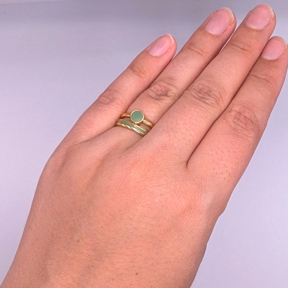 American Apparel Jewelry - Gold and green American Apparel rings
